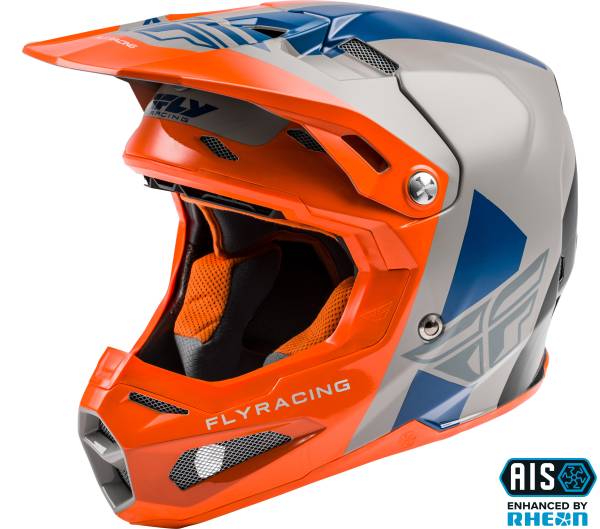 FLY RACING - FORMULA ORIGIN HELMET GREY/ORANGE/BLUE 2X - Image 1