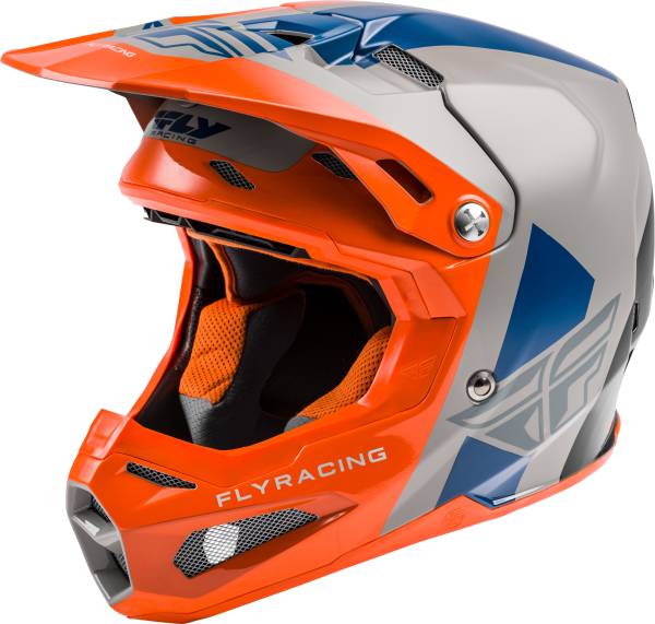 FLY RACING - FORMULA ORIGIN HELMET GREY/ORANGE/BLUE YL - Image 1