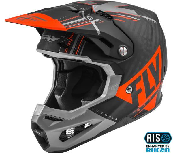 FLY RACING - FORMULA CARBON VECTOR HELMET MATTE ORANGE/GREY/BLACK MD - Image 1