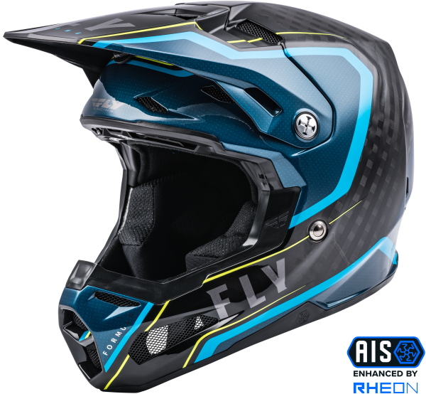 FLY RACING - FORMULA CARBON AXON HELMET BLACK/BLUE  YL - Image 1