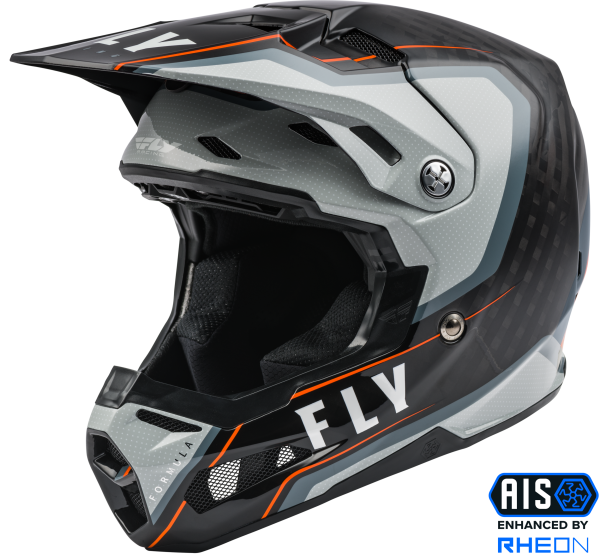 FLY RACING - FORMULA CARBON AXON HELMET BLACK/GREY/ORANGE 2X - Image 1