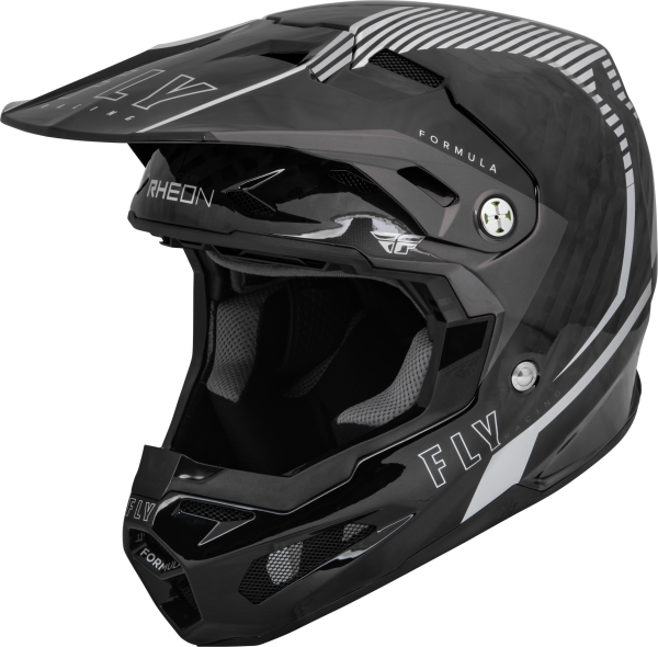 FLY RACING - FORMULA CARBON TRACER HELMET SILVER/BLACK 2X - Image 1