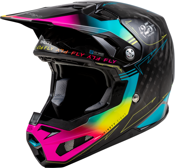 FLY RACING - FORMULA S CARBON LEGACY HELMET BLACK/ELECTRIC BLU/FUSCHIA XS - Image 1