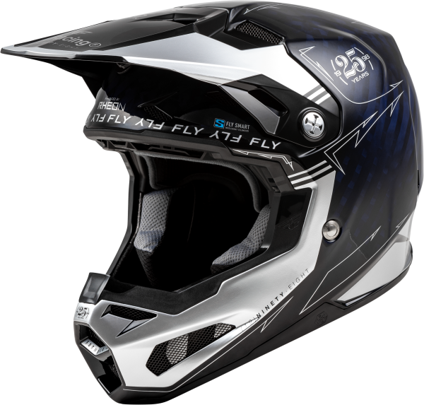 FLY RACING - FORMULA S CARBON LEGACY HELMET BLUE CARBON/SILVER 2X - Image 1