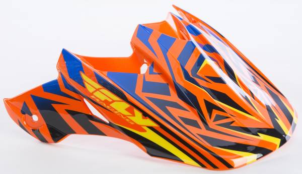 FLY RACING - F2 CARBON SHORT VISOR YELLOW/ORANGE/BLUE - Image 1