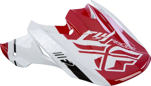 FLY RACING - F2 CARBON CANARD HELMET VISOR (WHITE/RED) - Image 1