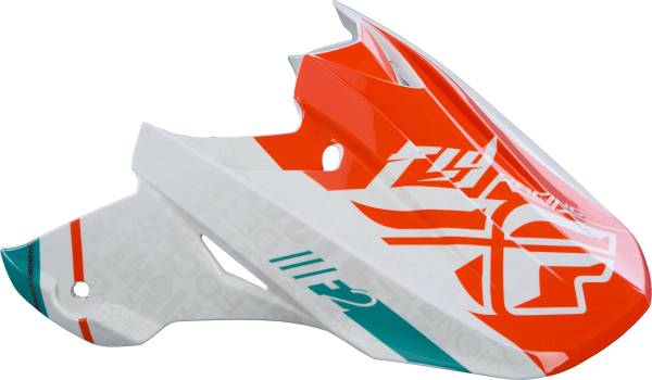 FLY RACING - F2 CARBON CANARD HELMET VISOR WHITE/TEAL/ORANGE - Image 1