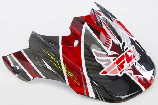 FLY RACING - F2 CARBON ACETYLENE VISOR WHITE/RED - Image 1