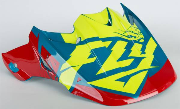 FLY RACING - F2 RETROSPEC VISOR RED/HI-VIS RED/HI-VIS - Image 1