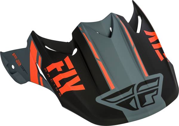 FLY RACING - F2 FORGE VISOR MATTE CHARCOAL/ORANGE/GREY - Image 1