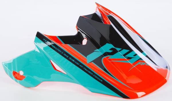 FLY RACING - F2 CARBON FASTBACK VISOR TEAL/ORANGE/BLACK - Image 1