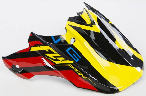 FLY RACING - F2 CARBON HELMET VISOR RED/BLACK/YELLOW - Image 1