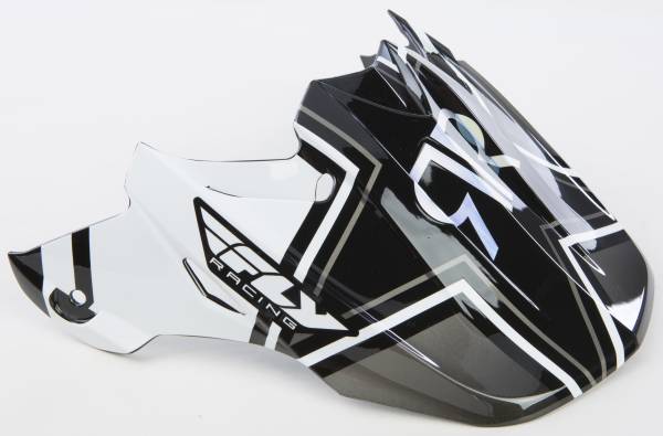 FLY RACING - F2 CARBON ROCKSTAR HELMET VISOR (BLACK/WHITE/YELLOW) - Image 1