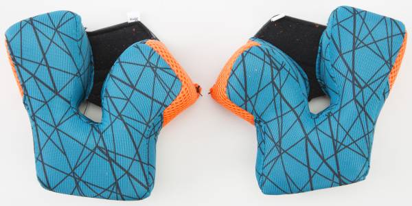 FLY RACING - CHEEK PAD '15 35MM TEAL/ORANGE (S/M/X) - Image 1