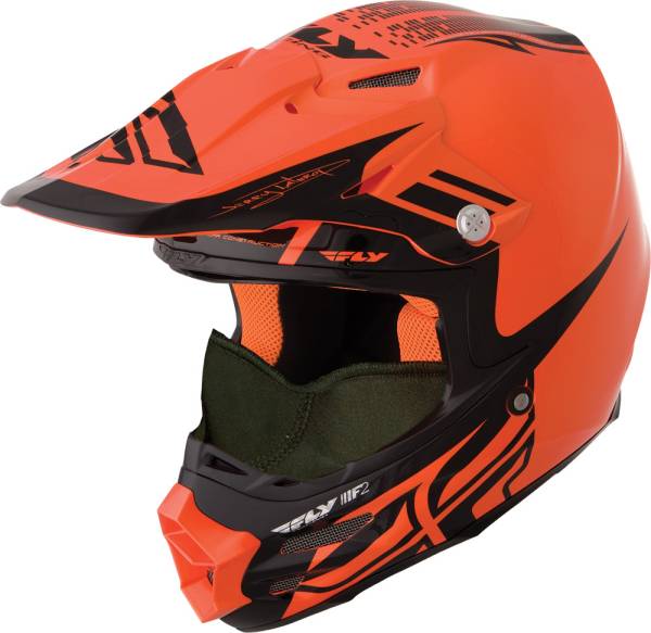 FLY RACING - F2 CARBON SNOW DUBSTEP HELMET BLACK/ORANGE XS - Image 1