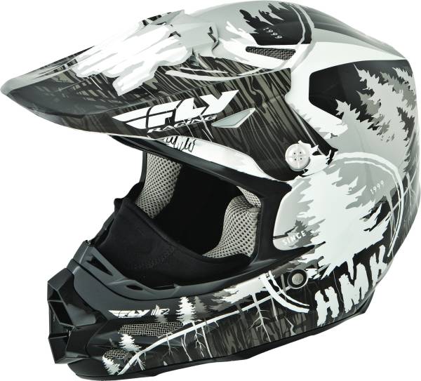 FLY RACING - F2 CARBON HMK PRO STAMP HELMET BLACK/WHITE XS - Image 1