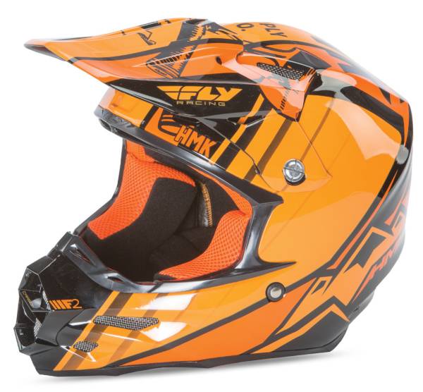 FLY RACING - F2 CARBON HMK PRO CROSS HELMET BLACK/ORANGE 2X - Image 1