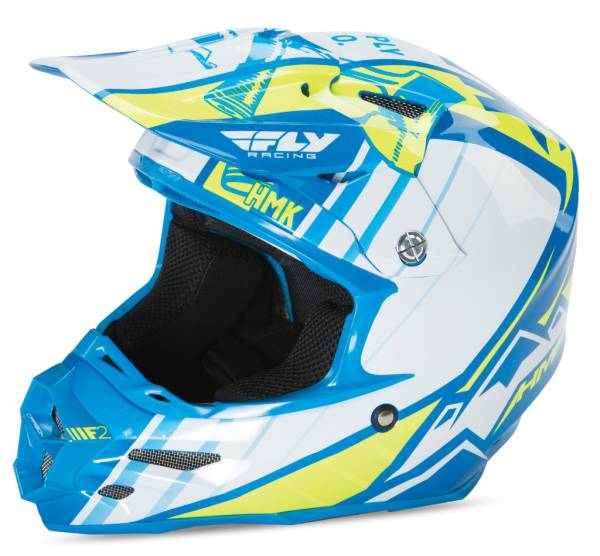 FLY RACING - F2 CARBON HMK PRO CROSS HELMET BLUE/HI-VIS 2X - Image 1