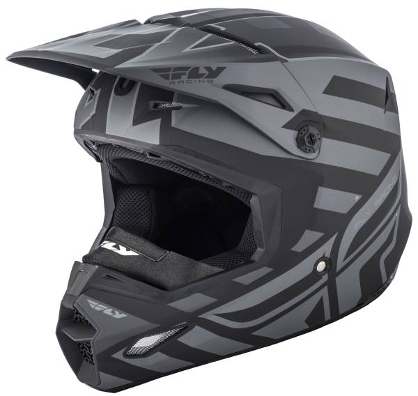 FLY RACING - ELITE COLD WEATHER INTERLACE HELMET MATTE GREY/BLACK 2X - Image 1