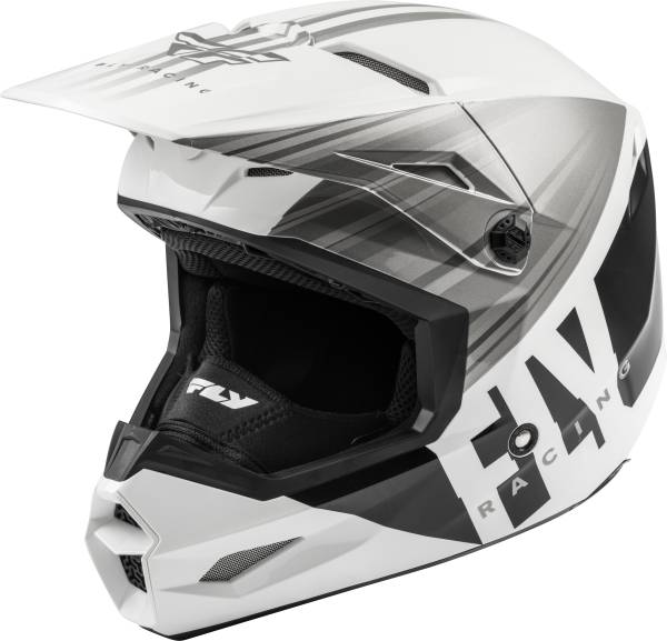 FLY RACING - KINETIC COLD WEATHER HELMET WHITE/GREY/BLACK 2X - Image 1