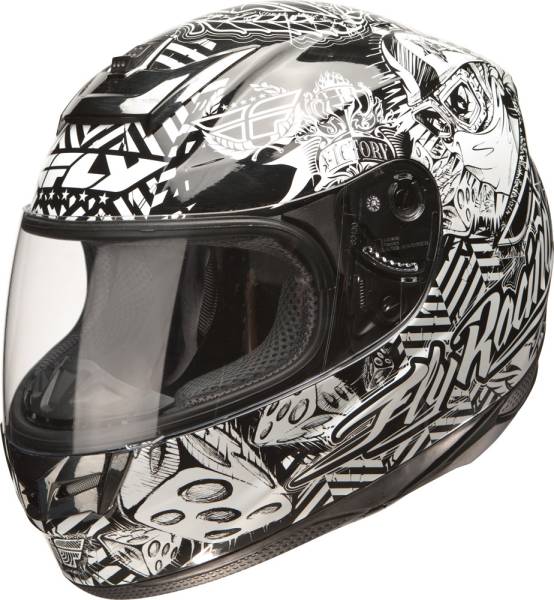 FLY RACING - PARADIGM WINNERS CIRCLE HELMET BLACK/WHITE 2X - Image 1