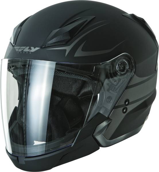 FLY RACING - TOURIST VISTA HELMET MATTE BLACK/SILVER XS - Image 1