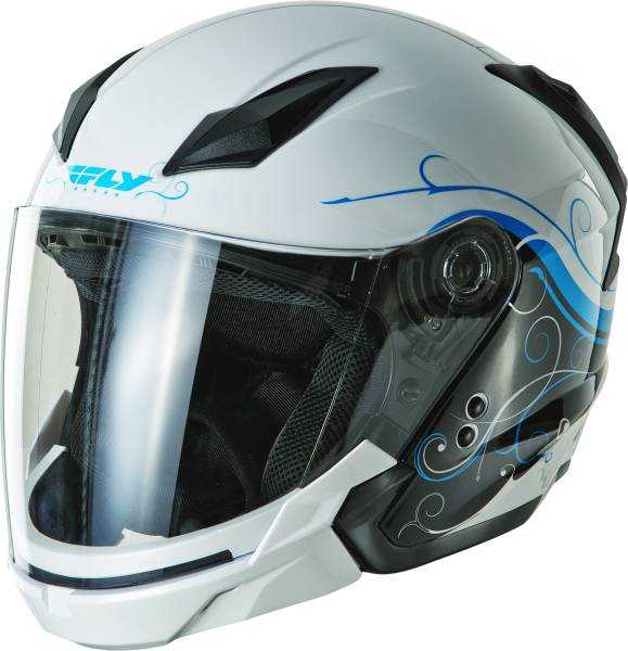 FLY RACING - TOURIST CIRRUS HELMET WHITE/BLUE LG - Image 1