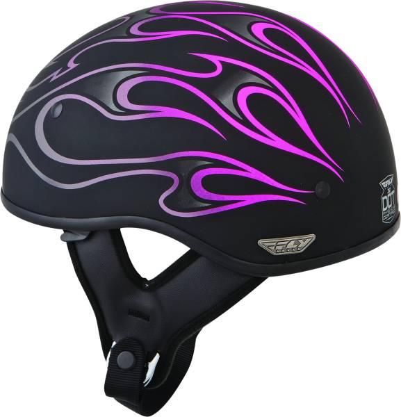 FLY RACING - .357 FLAME HALF HELMET MATTE PINK LG - Image 1