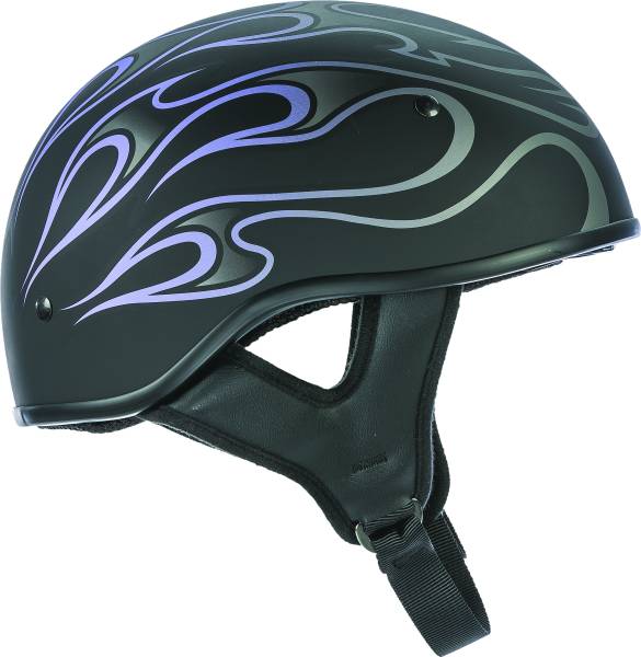 FLY RACING - .357 FLAME HALF HELMET MATTE PURPLE XS - Image 1