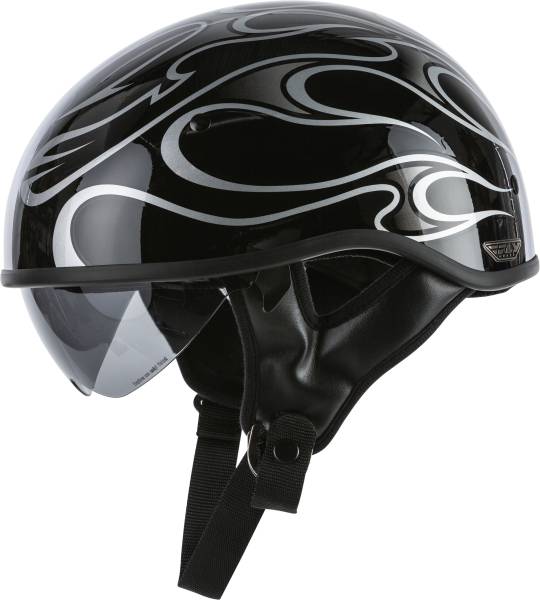 FLY RACING - .357 FLAME HALF HELMET GLOSS GREY 2X - Image 1