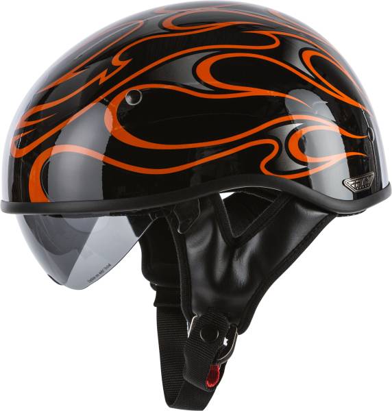 FLY RACING - .357 FLAME HALF HELMET GLOSS ORANGE XS - Image 1