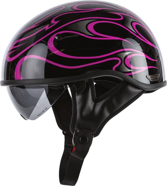 FLY RACING - .357 FLAME HALF HELMET GLOSS PINK XS - Image 1