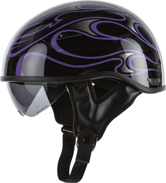 FLY RACING - .357 FLAME HALF HELMET GLOSS PURPLE XS - Image 1