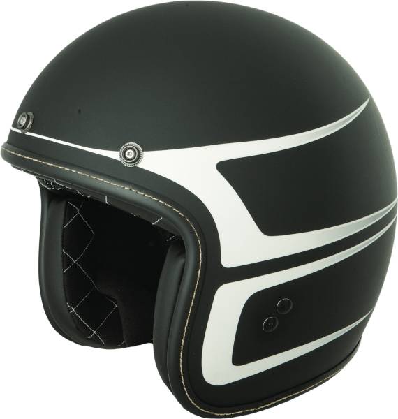 FLY RACING - .38 SCALLOP HELMET MATTE BLACK/WHITE 2X - Image 1