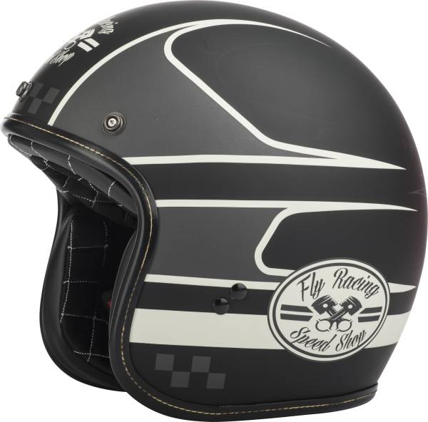 FLY RACING - .38 WRENCH HELMET BLACK/VINTAGE WHITE 2X - Image 1