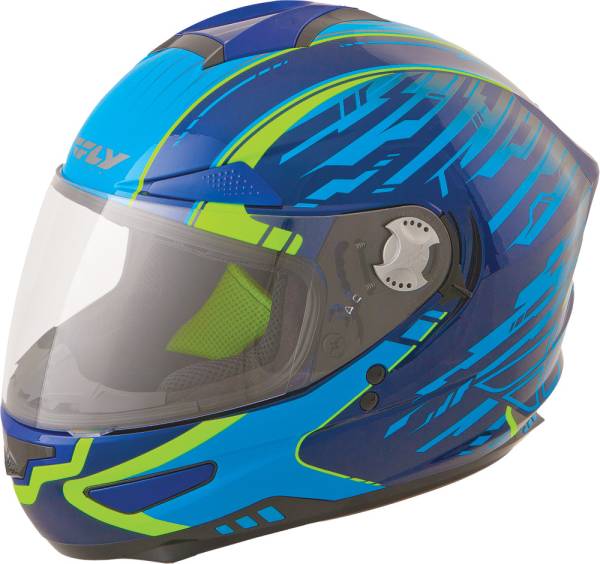 FLY RACING - LUXX SHOCK HELMET BLUE/NAVY/HI-VIS 2X - Image 1