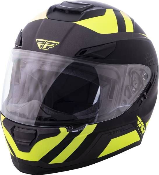 FLY RACING - SENTINEL MESH HELMET BLACK/HI-VIS 2X - Image 1