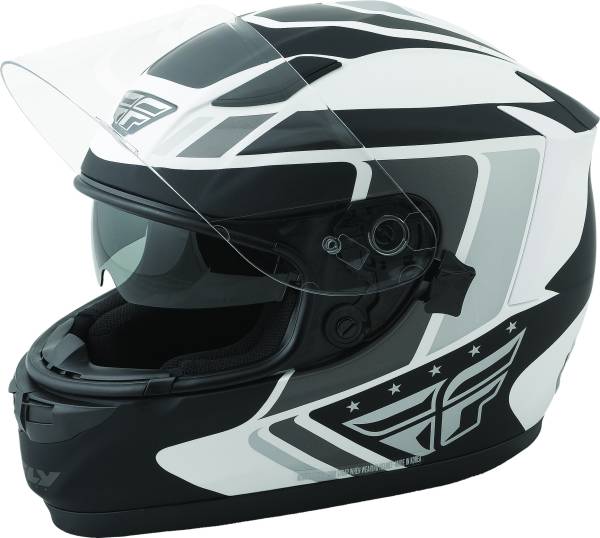 FLY RACING - CONQUEST RETRO HELMET WHITE/BLACK/GREY 2X - Image 1