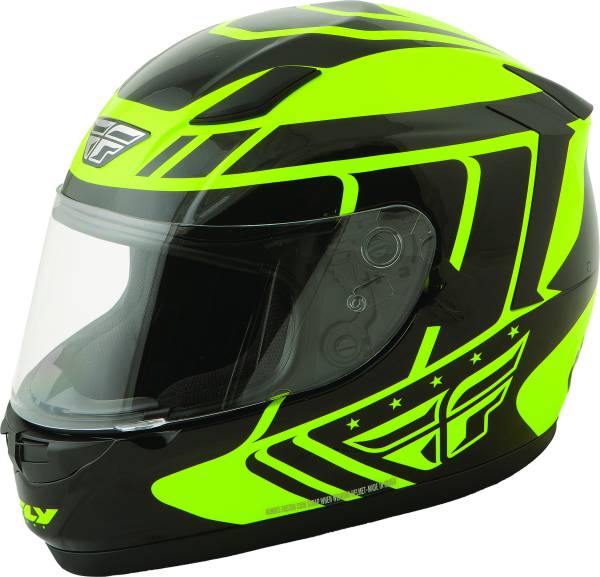 FLY RACING - CONQUEST RETRO HELMET HI-VIS/BLACK 2X - Image 1