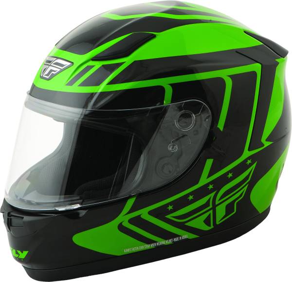 FLY RACING - CONQUEST RETRO HELMET GREEN/BLACK XS - Image 1