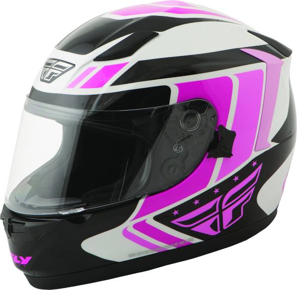 FLY RACING - CONQUEST RETRO HELMET PINK/BLACK/WHITE LG - Image 1