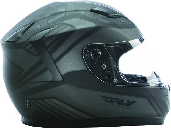 FLY RACING - CONQUEST MOSAIC HELMET MATTE BLACK/GREY 2X - Image 1