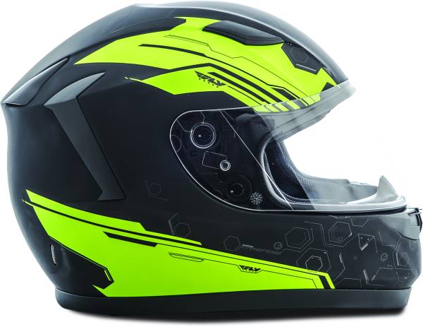 FLY RACING - CONQUEST HEX HELMET BLACK/HI-VIS XS - Image 1