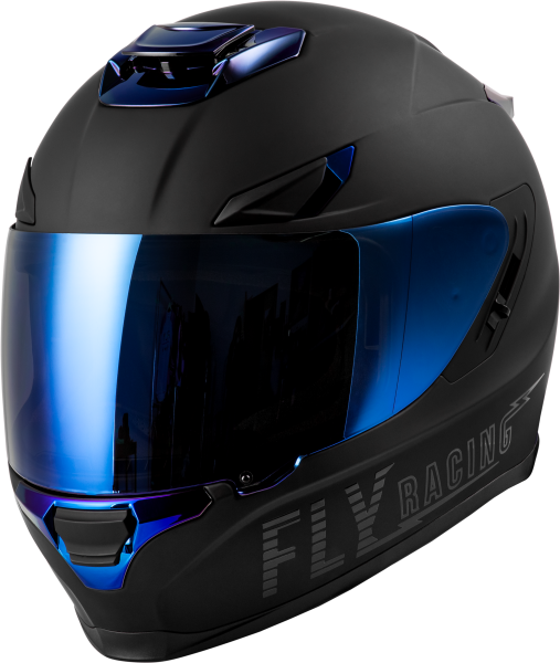 FLY RACING - SENTINEL RECON HELMET MATTE BLACK/BLUE CHROME 2X - Image 1