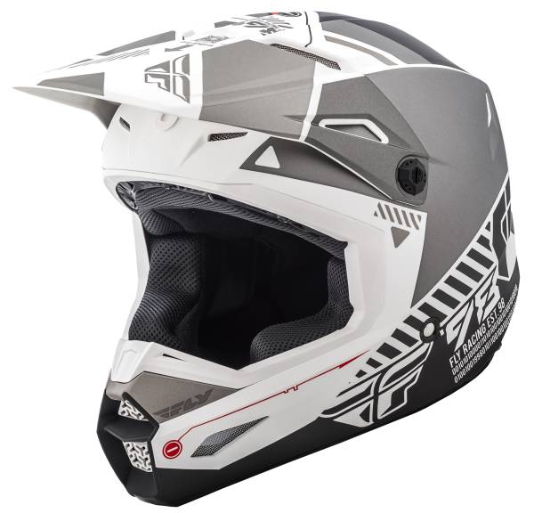 FLY RACING - ELITE HELMET MATTE WHITE/GREY XS - Image 1