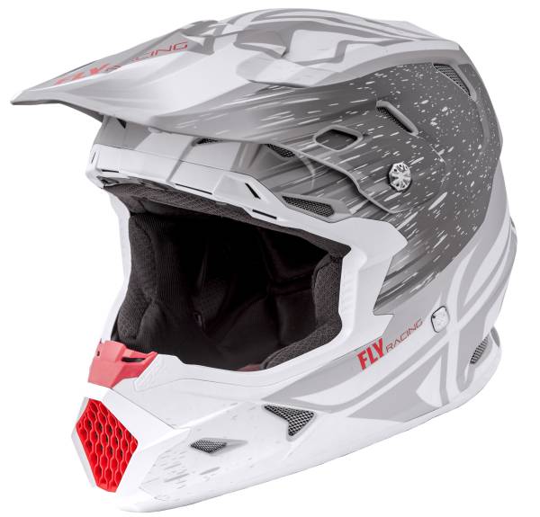 FLY RACING - TOXIN RESIN HELMET MATTE WHITE/GREY 2X - Image 1