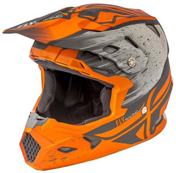 FLY RACING - TOXIN RESIN HELMET MATTE ORANGE/KHAKI 2X - Image 1