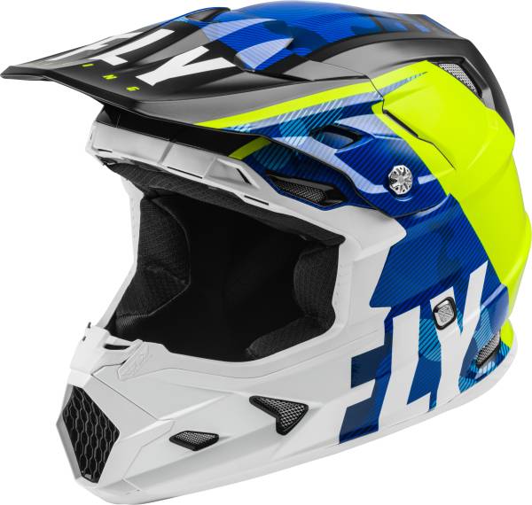 FLY RACING - TOXIN TRANSFER HELMET BLUE/HI-VIS/WHITE 2X - Image 1