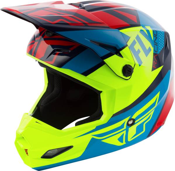 FLY RACING - ELITE GUILD HELMET RED/BLUE/HI-VIS XS - Image 1