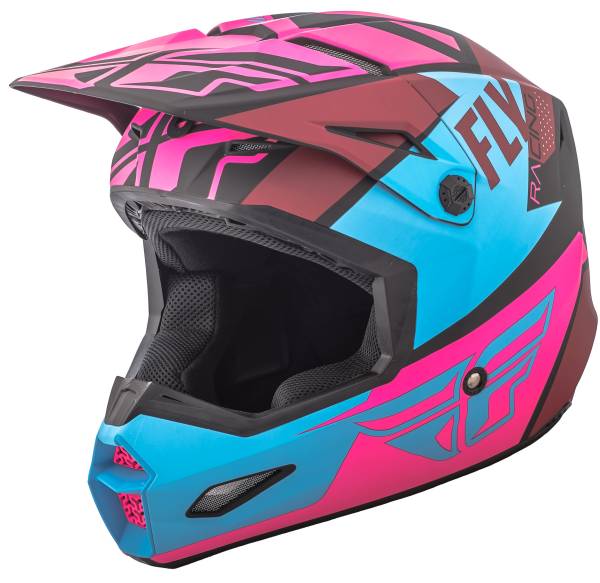 FLY RACING - ELITE GUILD HELMET MATTE NEON PINK/BLUE/BLACK XS - Image 1